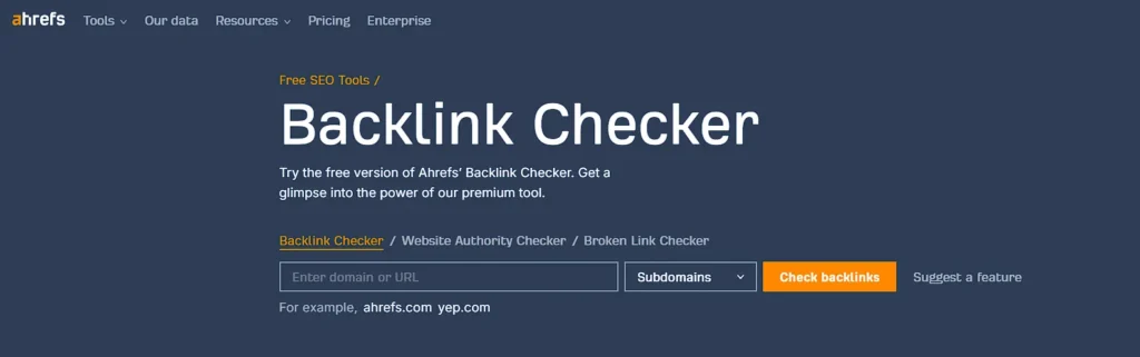 ahrefs backlink checker