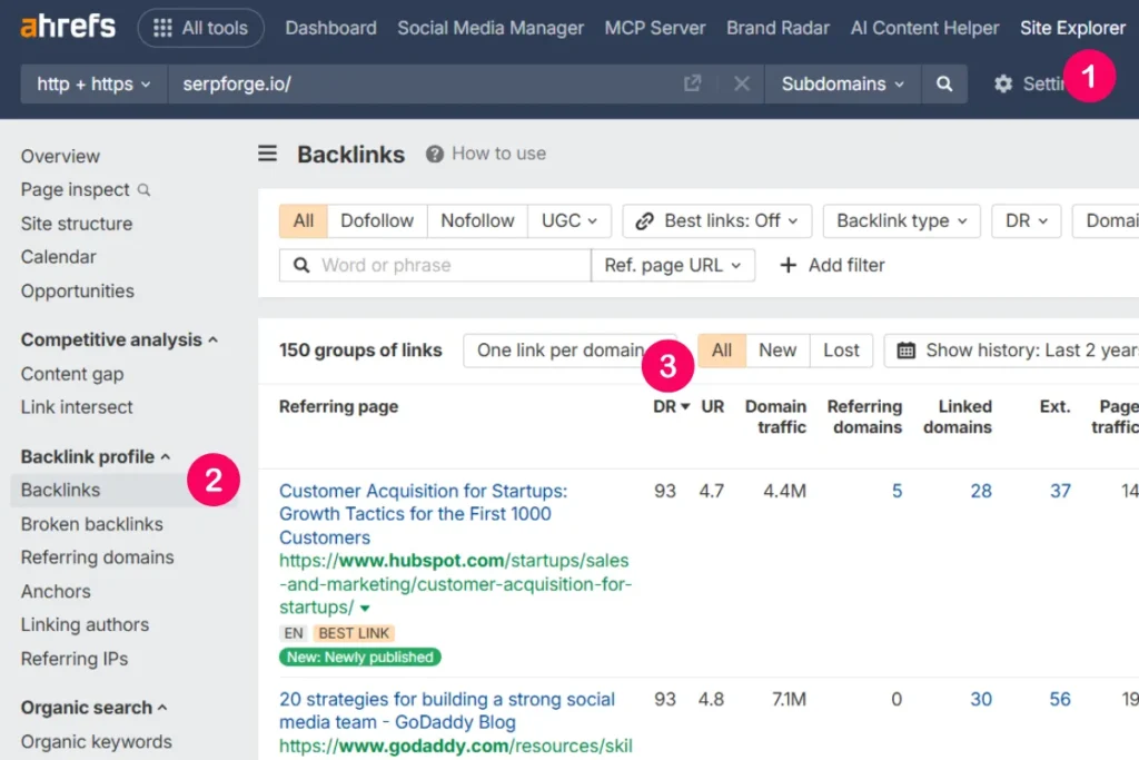 Site Explorer Site Explorer