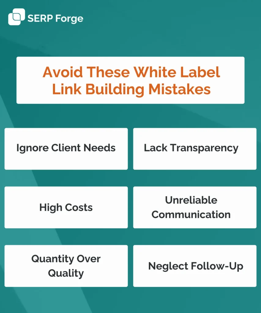 white label link building mistakes