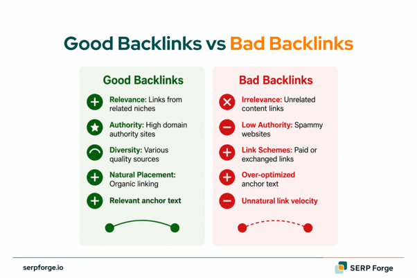 Good Backlinks Vs Bad Backlinks