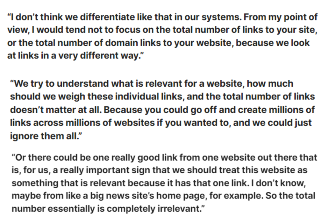 link quality vs quantity