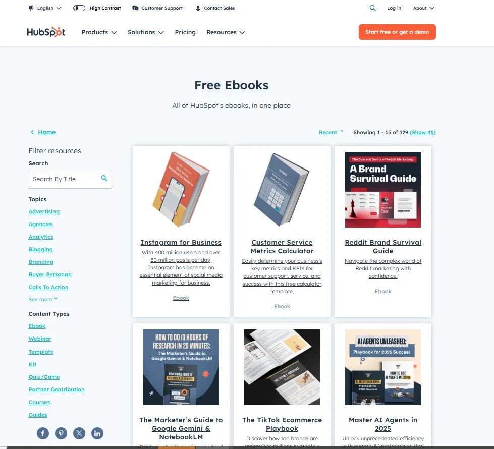 Educational resource pages