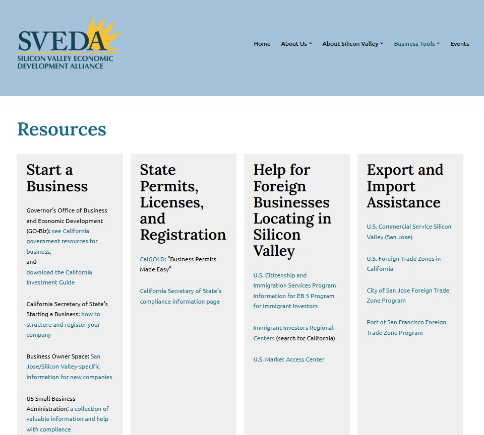 Government and non-profit resource pages