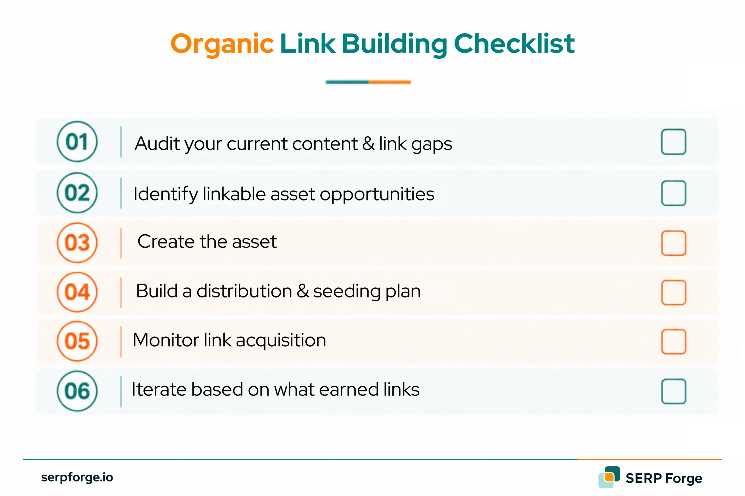 Organic Link Building Checklists