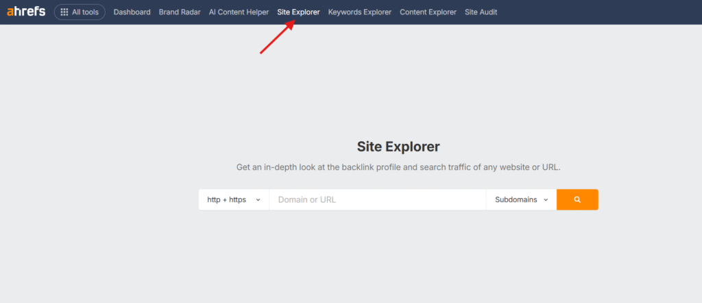 ahref site explore