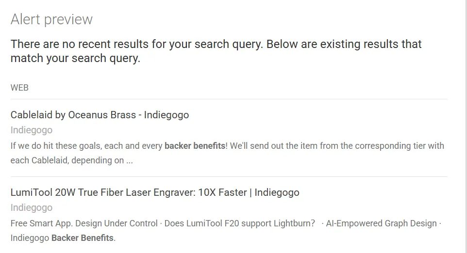 google alerts preview