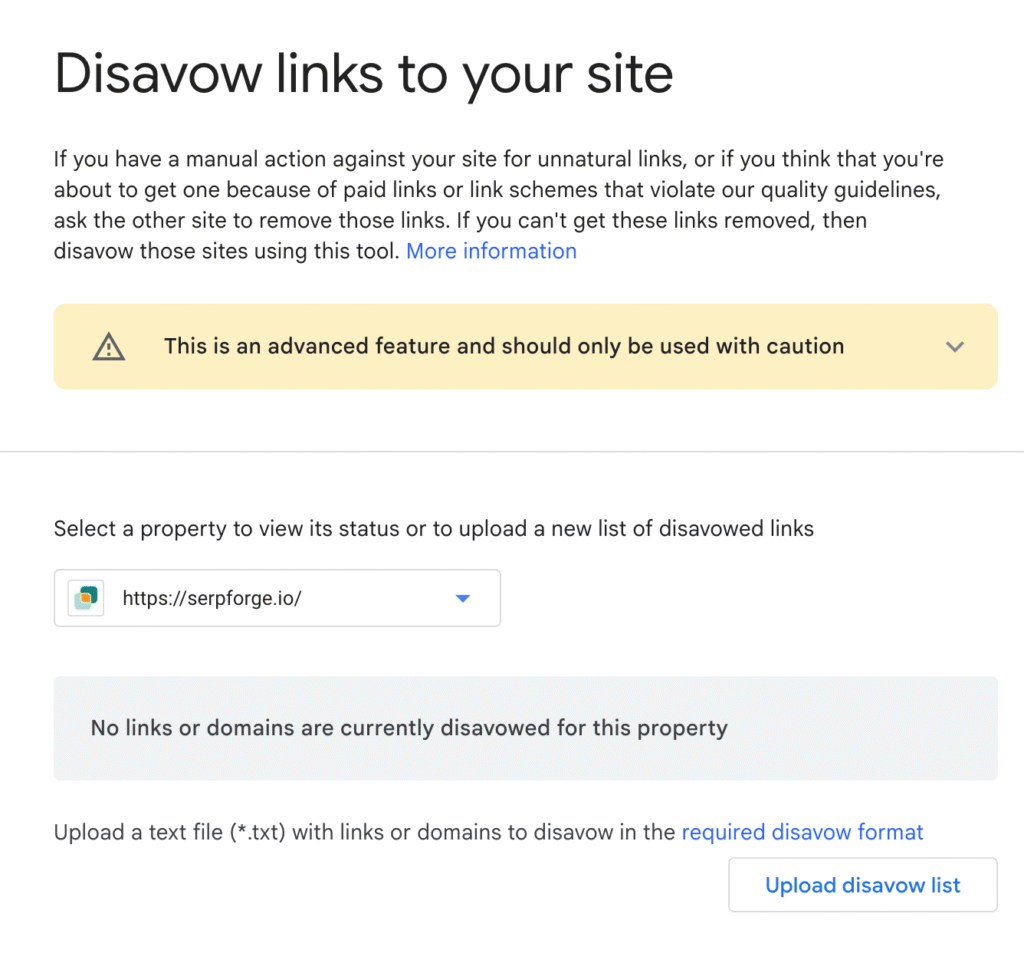 Disavow Backlink 