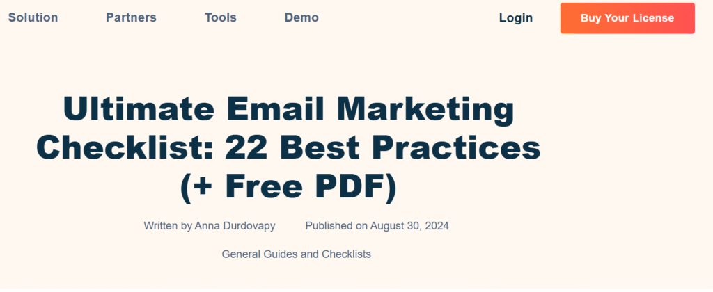 Ultimate Email Marketing Checklist Ultimate Email Marketing Checklist
