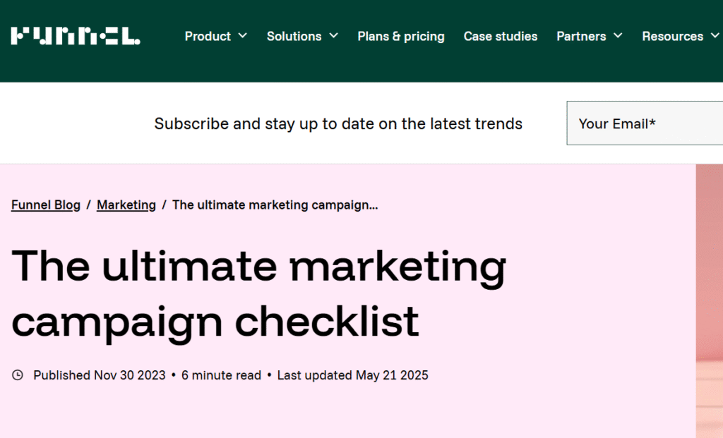 marketing checklist marketing checklist