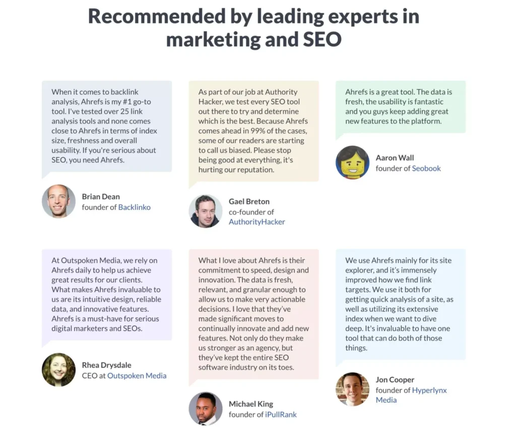 Testimonial & review link building
