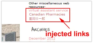 Injected links Injected links