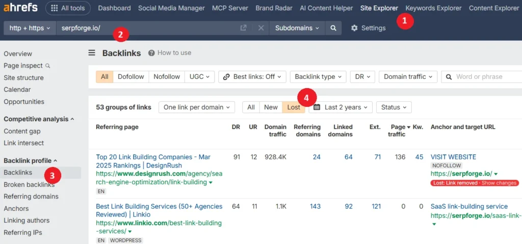 find lost links find lost links