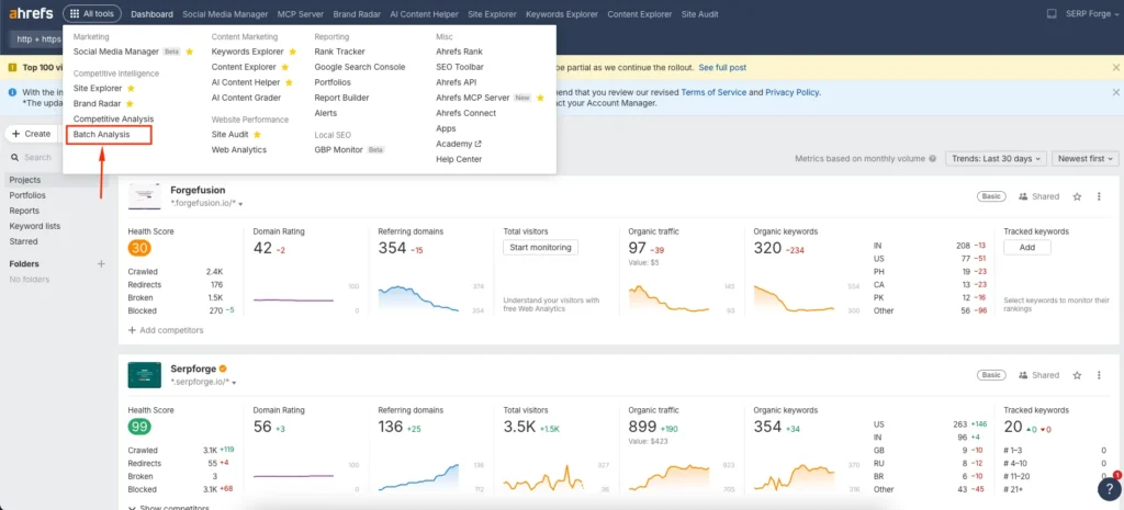 Batch Analysis Batch Analysis