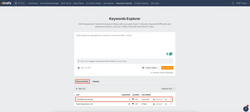 Keywords Explorer