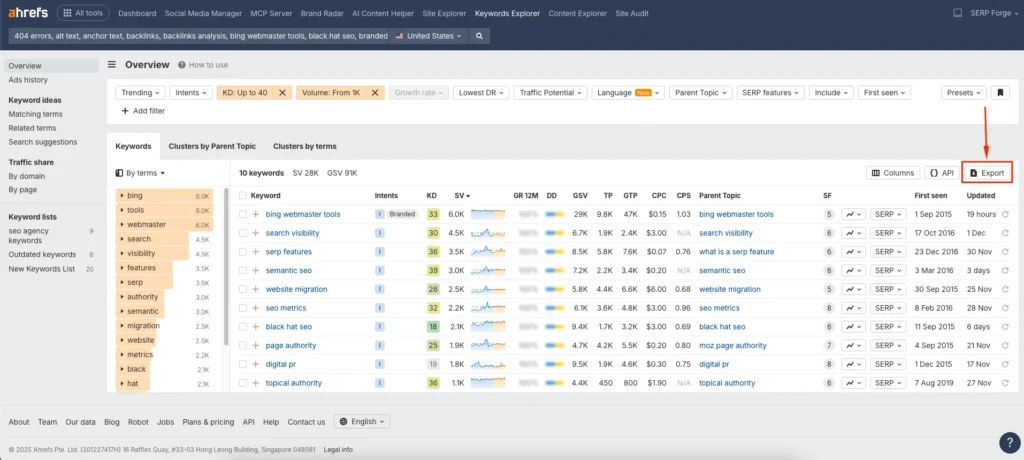Keywords Explorer Keywords Explorer
