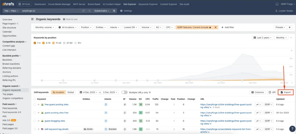 Export the Report Export the Report