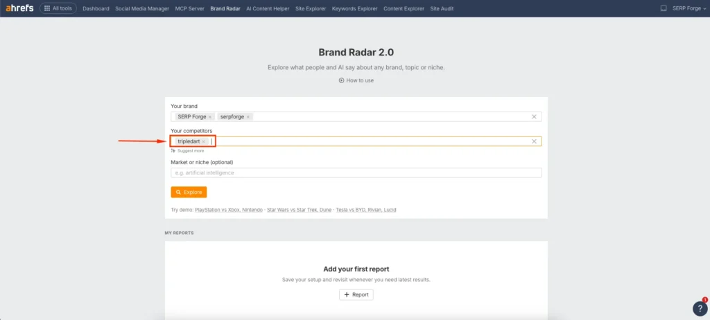 Competitor’s Name Competitor’s Name