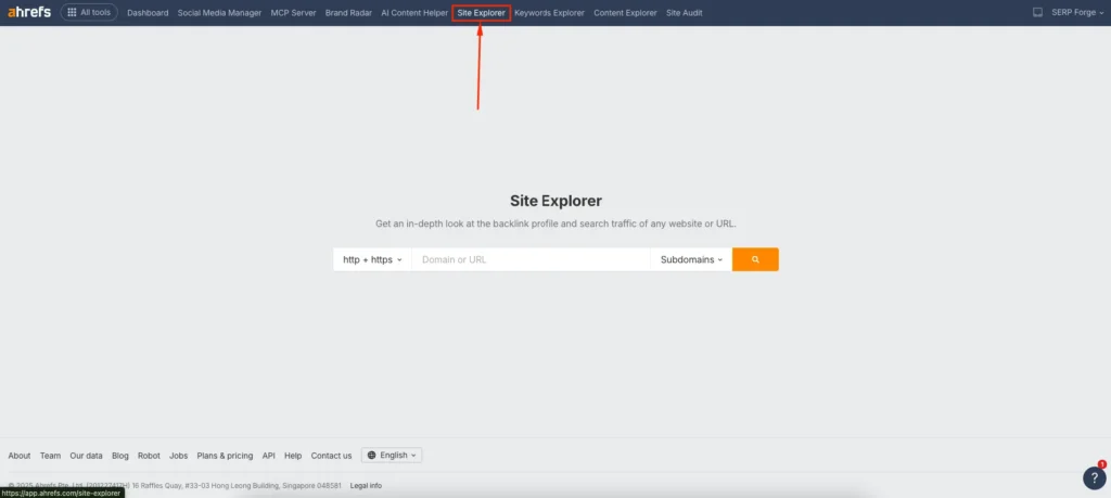 Site Explorer Site Explorer