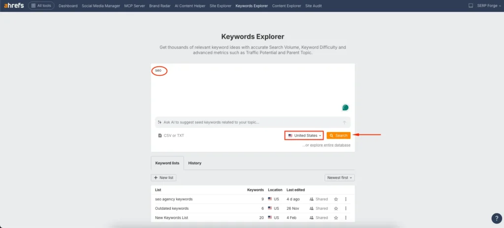 Keywords Explorer Tool Keywords Explorer Tool