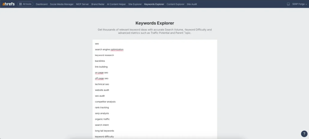 Keywords Explorer Keywords Explorer