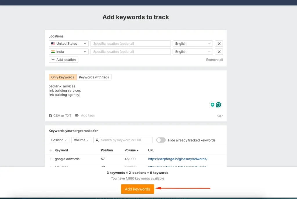 Keywords to the Project