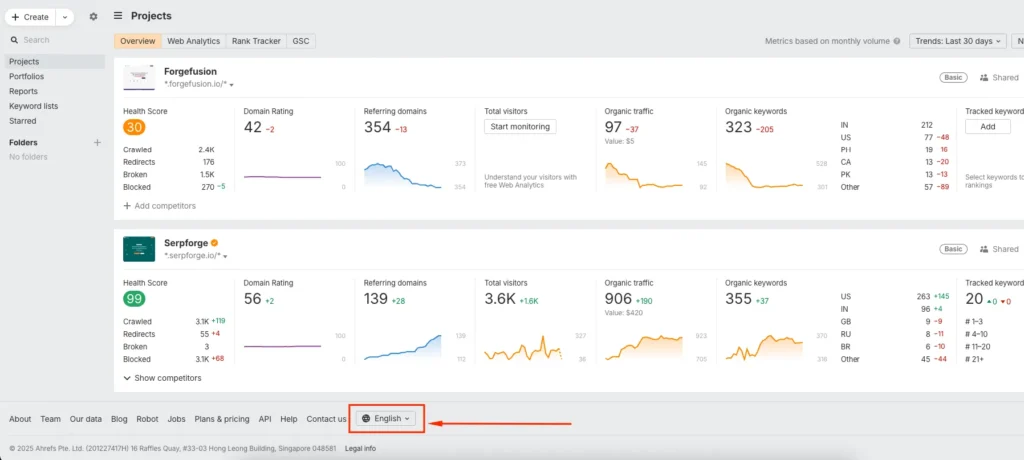 change language in ahref
