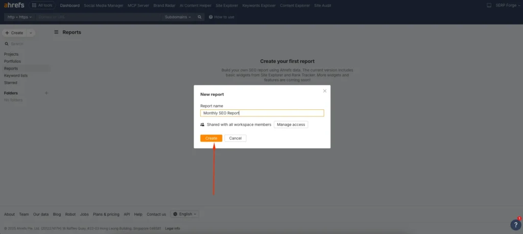 Name to the Report Name to the Report