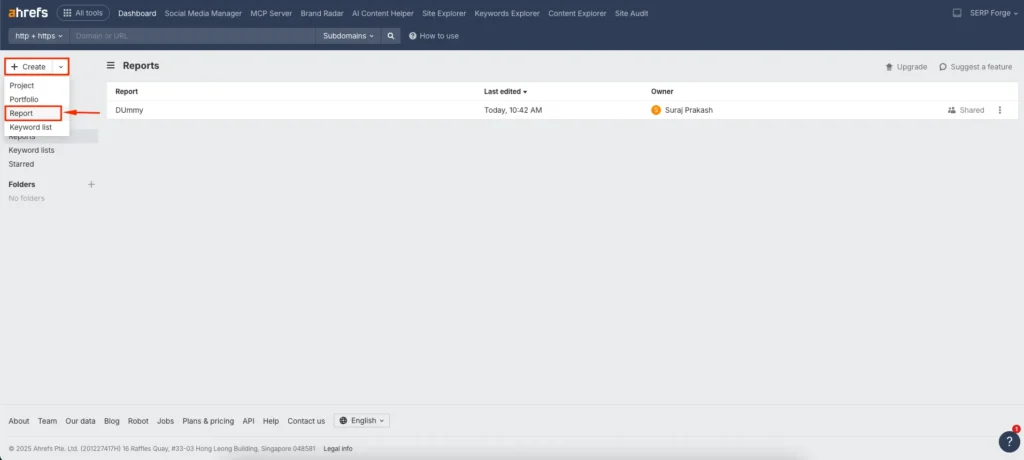 Creating a New Report Creating a New Report