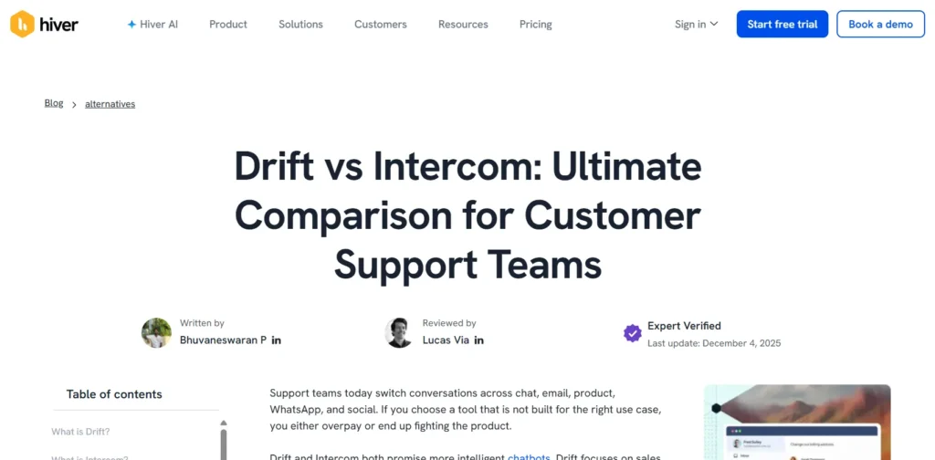 Intercom vs Drift
