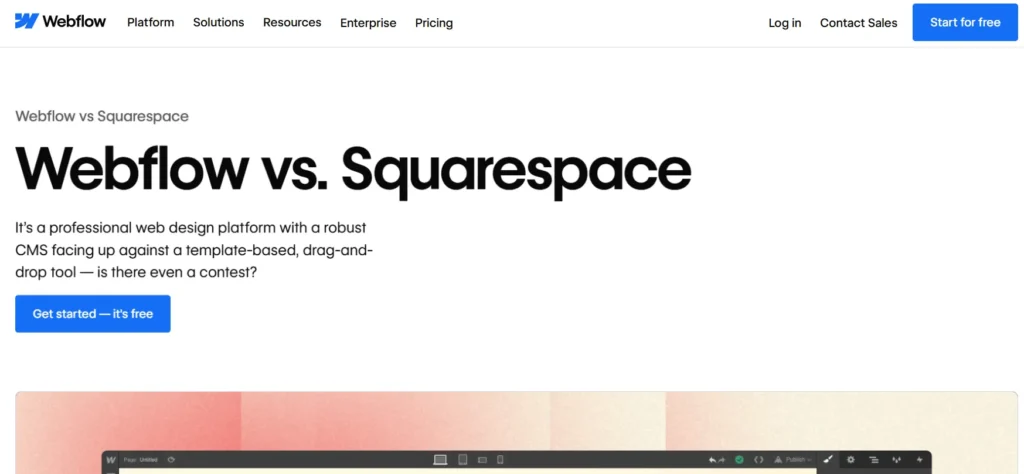 Webflow vs Squarespace