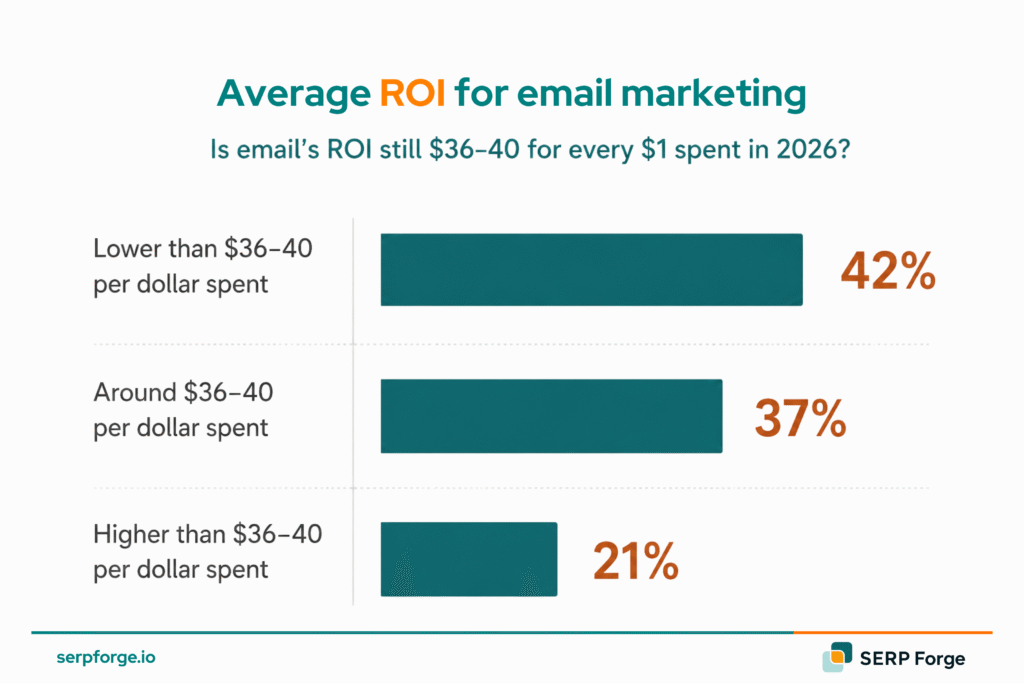 Average ROI of email marketing