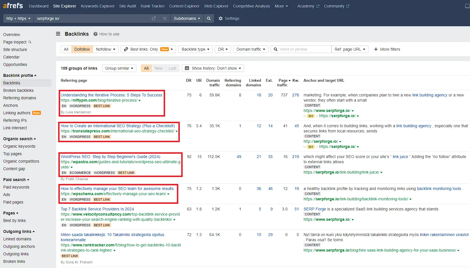 backlinks form relevant websites