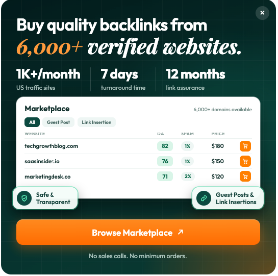 Marketplace Popup